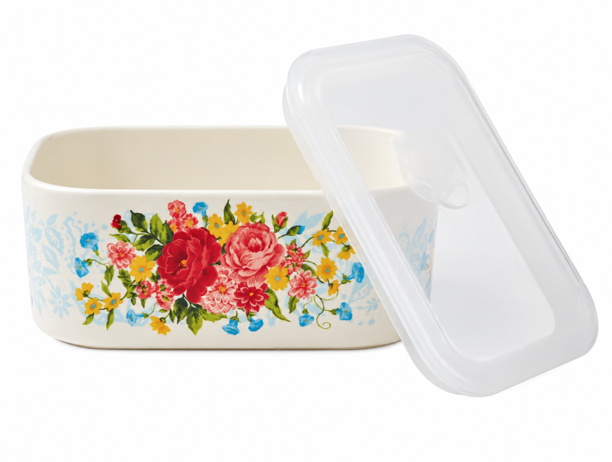 ULS SEA [READY STOCK] The Pioneer Woman Sweet Rose 6-Piece Ceramic Nesting Casserole Baking Dish Set