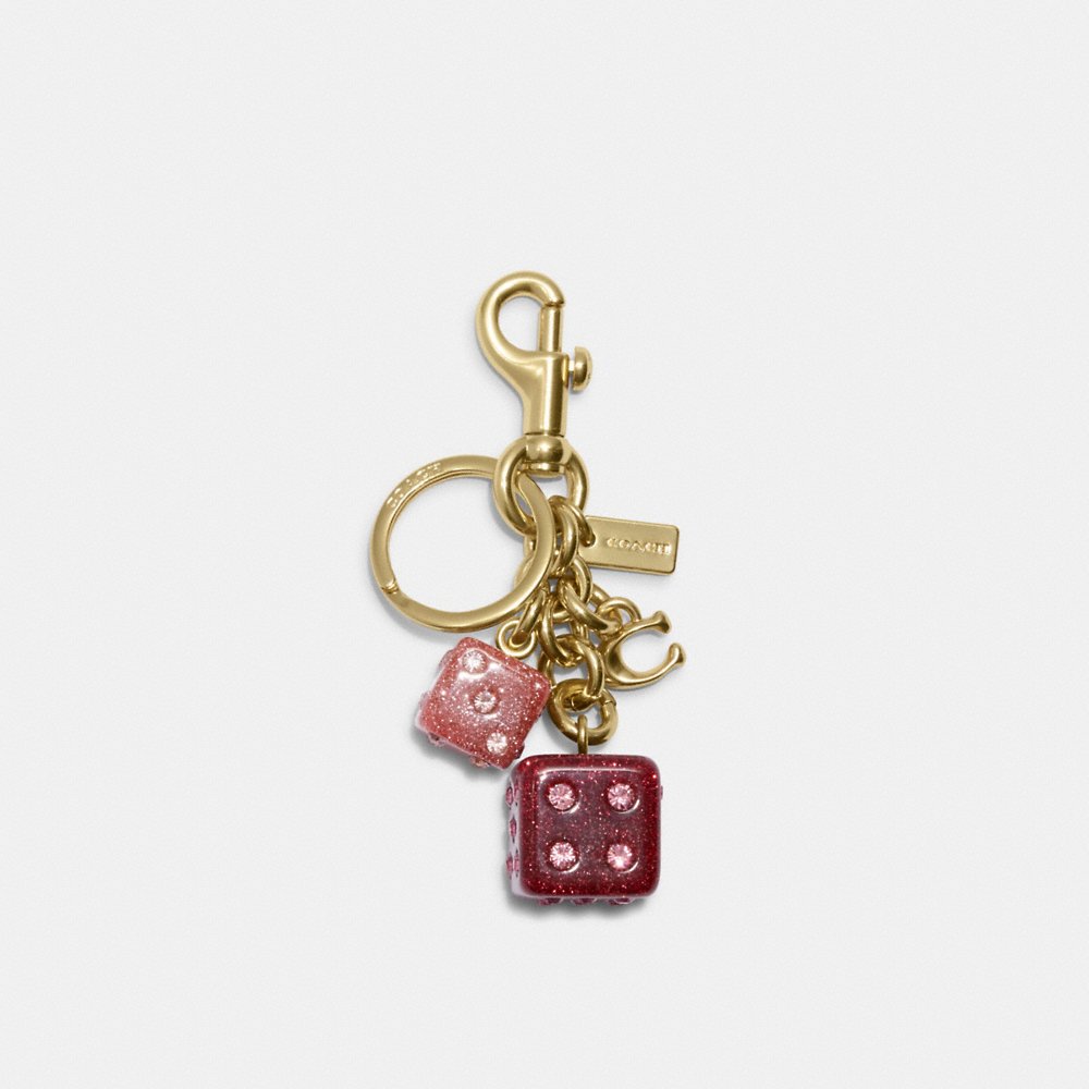 C0ACH Dice Cluster Bag Charm in Pink Multi (CH831)