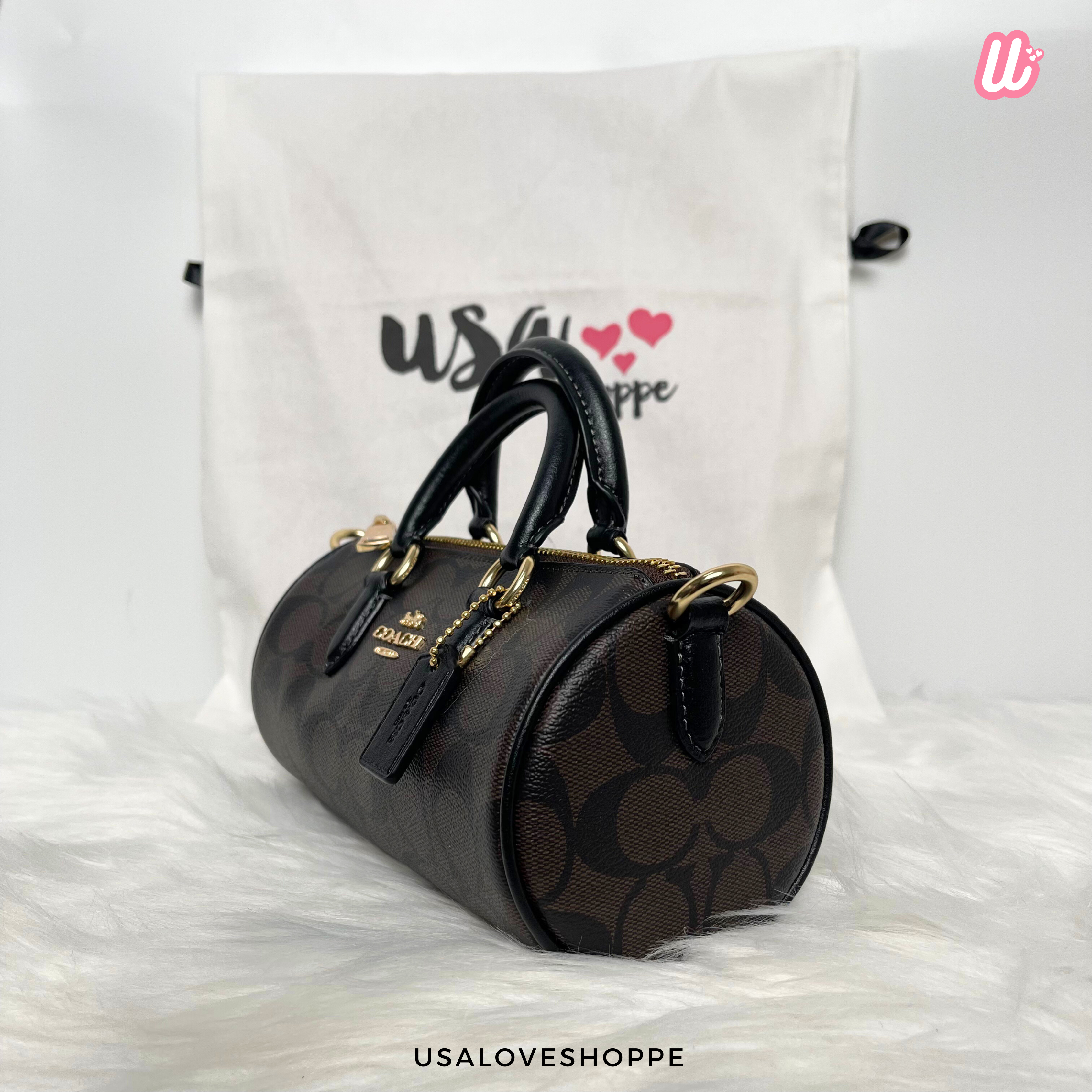 [READY STOCK MY][DEFECT] COACH Lacey Crossbody In Signature Canvas in Brown Black (CO990)
