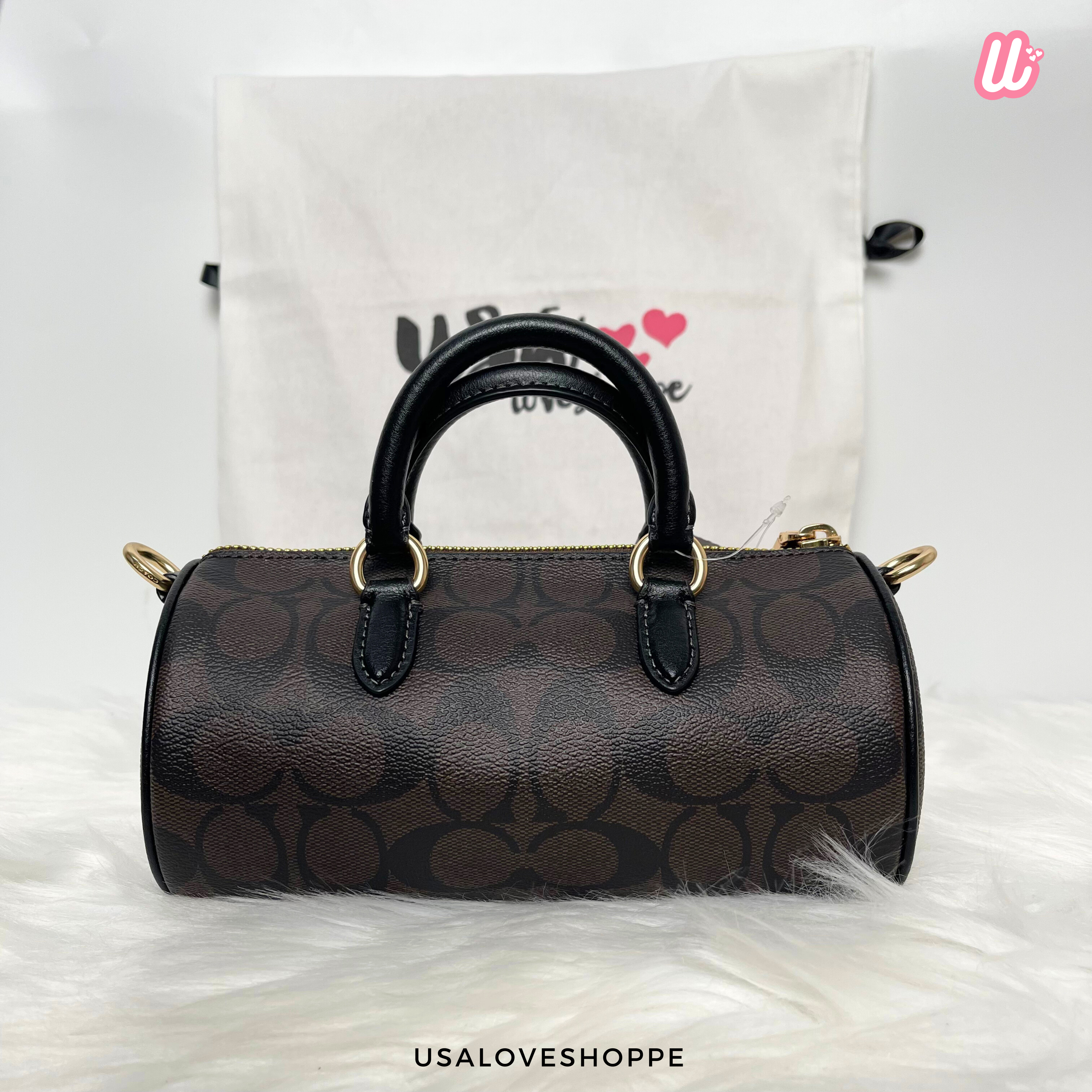 [READY STOCK MY][DEFECT] COACH Lacey Crossbody In Signature Canvas in Brown Black (CO990)