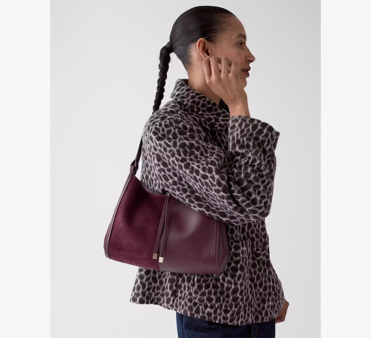 [INCOMING ETA 30 DAYS] Kate Spade Reese Suede Shoulder Bag in Deep Cherry (KP219)