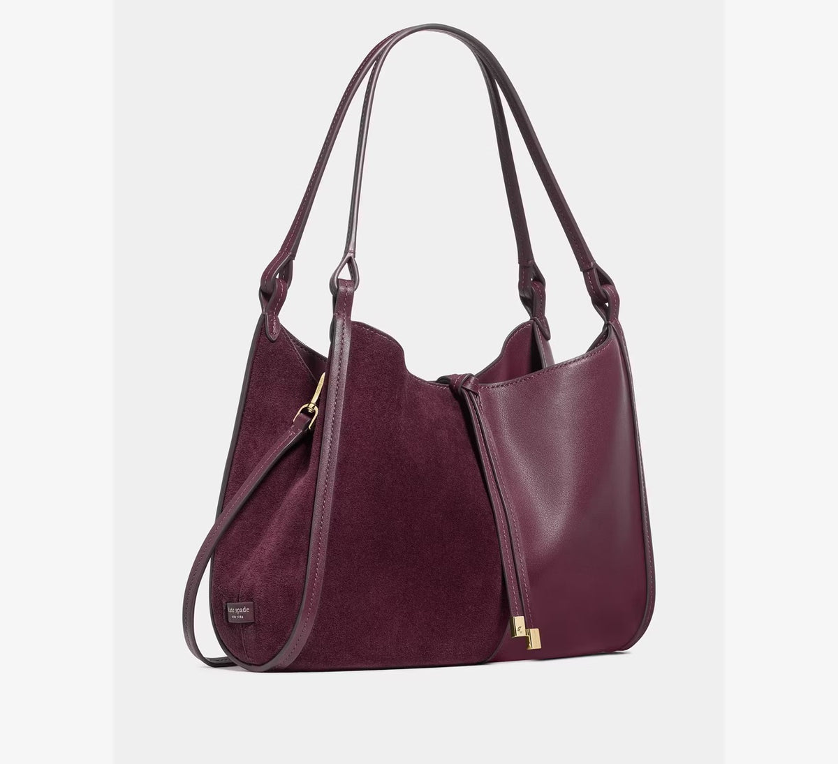 [INCOMING ETA 30 DAYS] Kate Spade Reese Suede Shoulder Bag in Deep Cherry (KP219)