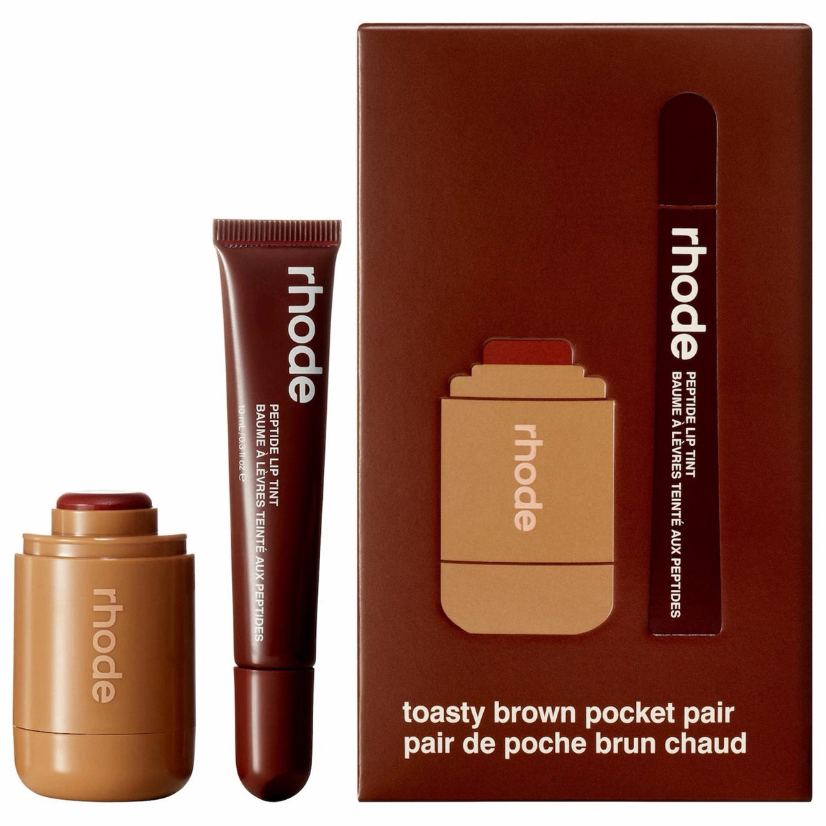 [WEB EXCLUSIVE][ULSBC][INCOMING ETA 30 DAYS] Rhode Pocket Pair Limited Edition Lip + Cheek Set a toasty brown pair