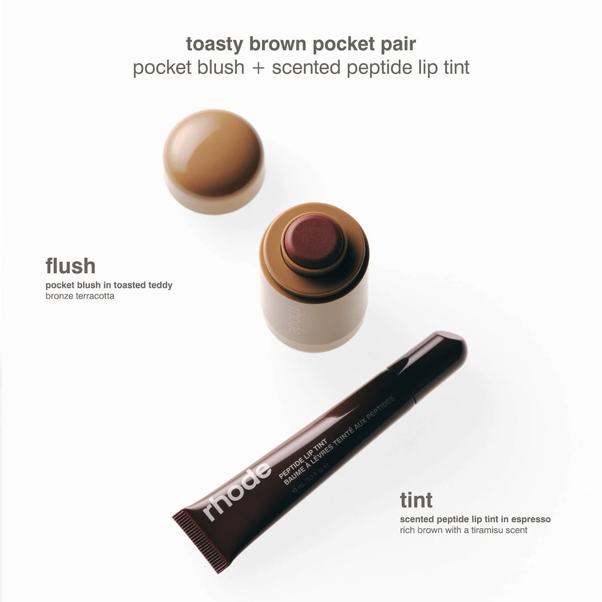 [WEB EXCLUSIVE][ULSBC][INCOMING ETA 30 DAYS] Rhode Pocket Pair Limited Edition Lip + Cheek Set a toasty brown pair