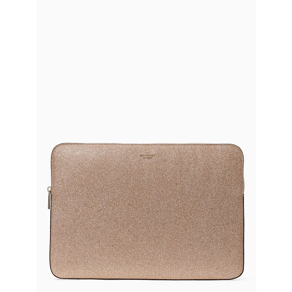 Kate Spade Tinsel Glitter Fabric Universal Laptop Sleeve in Rose Gold (K9400)