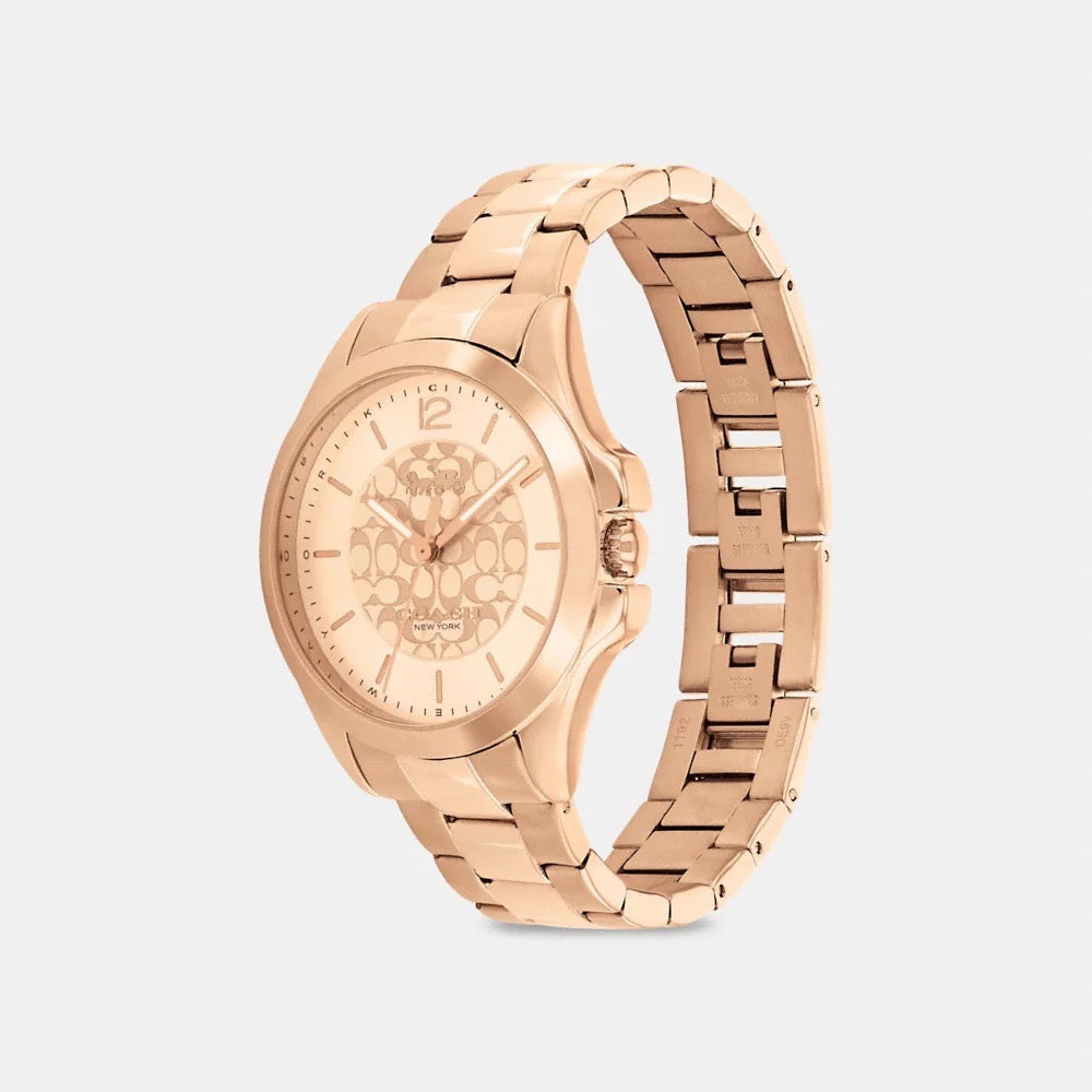 [READY STOCK MY] COACH Libby Watch, 37 Mm in Rosegold (C3628 B7M  WMN)