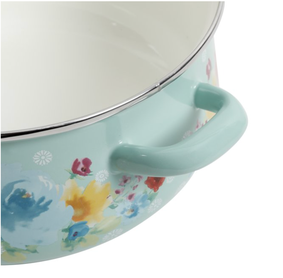 ULS SEA [READY STOCK] CLEARANCE The Pioneer Woman Breezy Blossom Enamel on Steel 4-Quart Dutch Oven with Lid