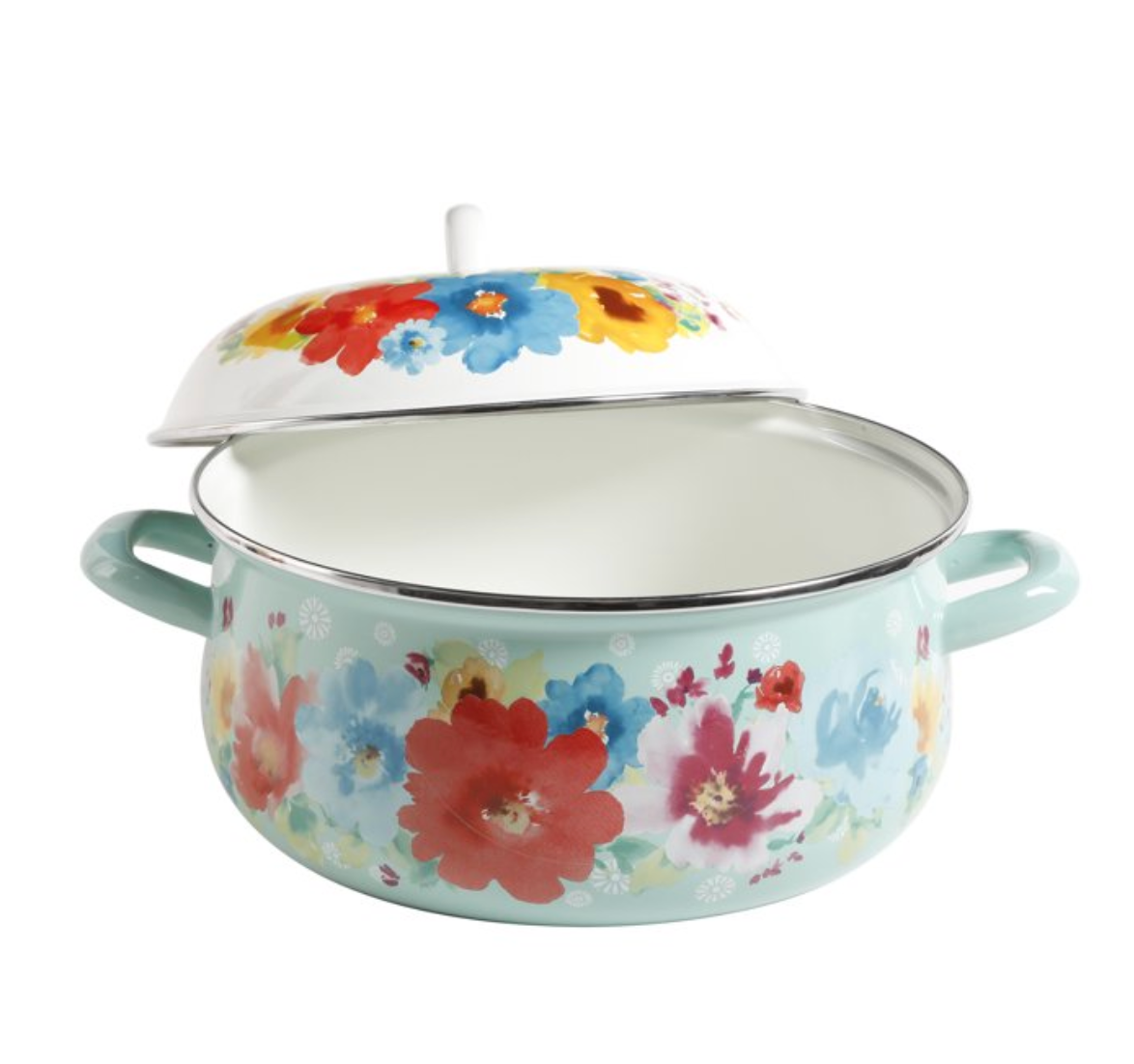 ULS SEA [READY STOCK] CLEARANCE The Pioneer Woman Breezy Blossom Enamel on Steel 4-Quart Dutch Oven with Lid