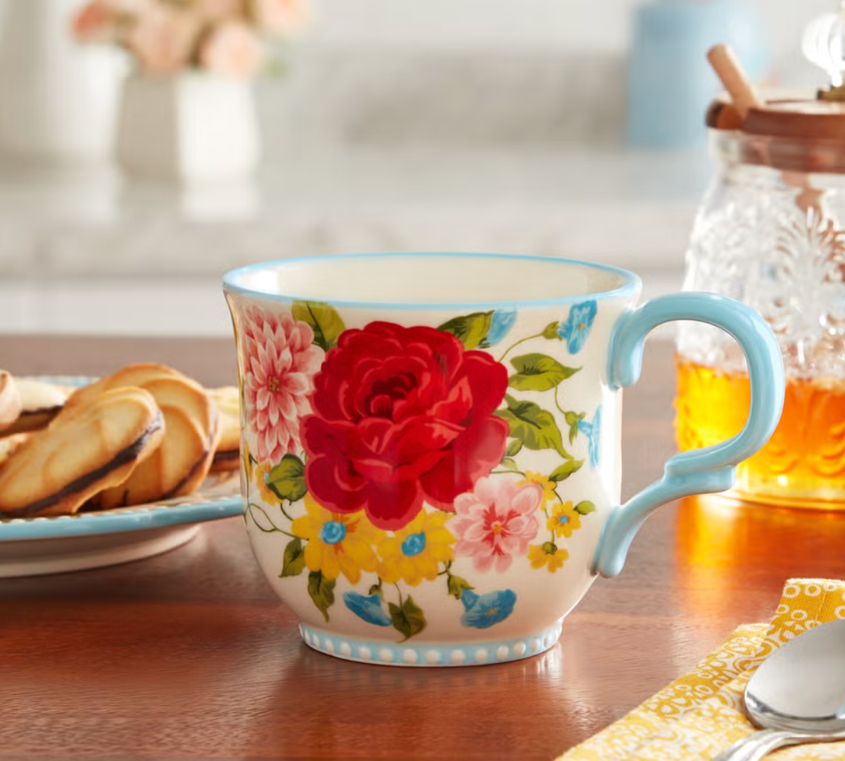 The Pioneer Woman Sweet Rose 14.5-Ounce Ceramic Mugs – Set of 4