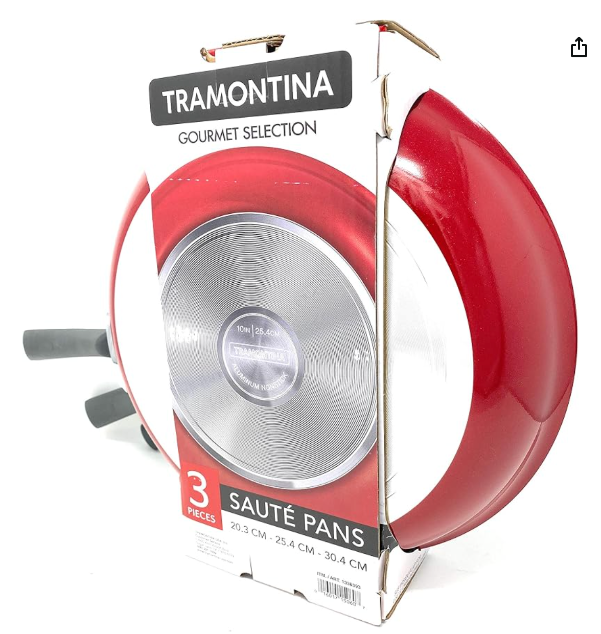 Tramontina Gourmet Selection 3-Piece Nonstick Sauté Pan Set – Metallic Cayenne Red