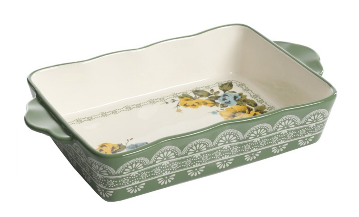 The Pioneer Woman Rose Shadow 2-Piece Ceramic Baker Set – 3.6Qt & 2.3Qt
