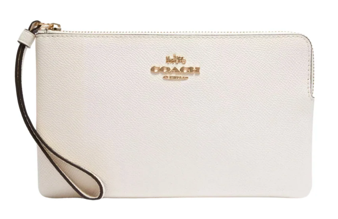 [AUTION] COACH Large Corner Zip Wristlet in Chalk (CR392)