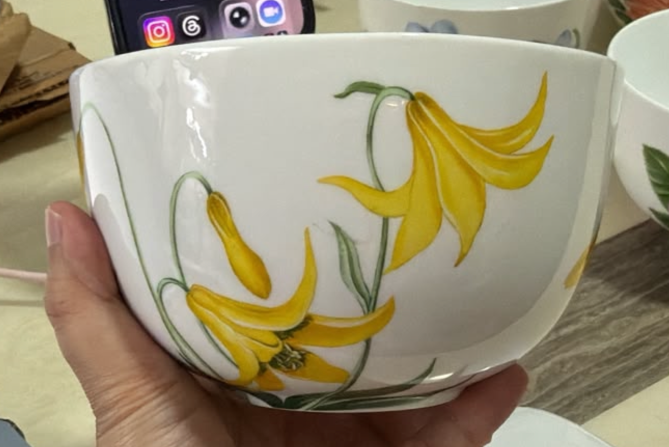 ULS SEA [READY STOCK] Martha Stewart Floral Porcelain Bowl Set – 4 Pieces