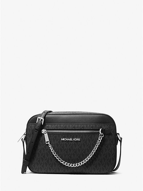 [READY STOCK MY] Michael Kors Jet Set Item Large EW Zip Chain Crossbody in Signature Black (35S1GTTC9B)