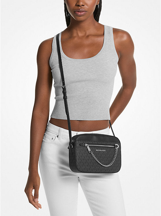 [READY STOCK MY] Michael Kors Jet Set Item Large EW Zip Chain Crossbody in Signature Black (35S1GTTC9B)