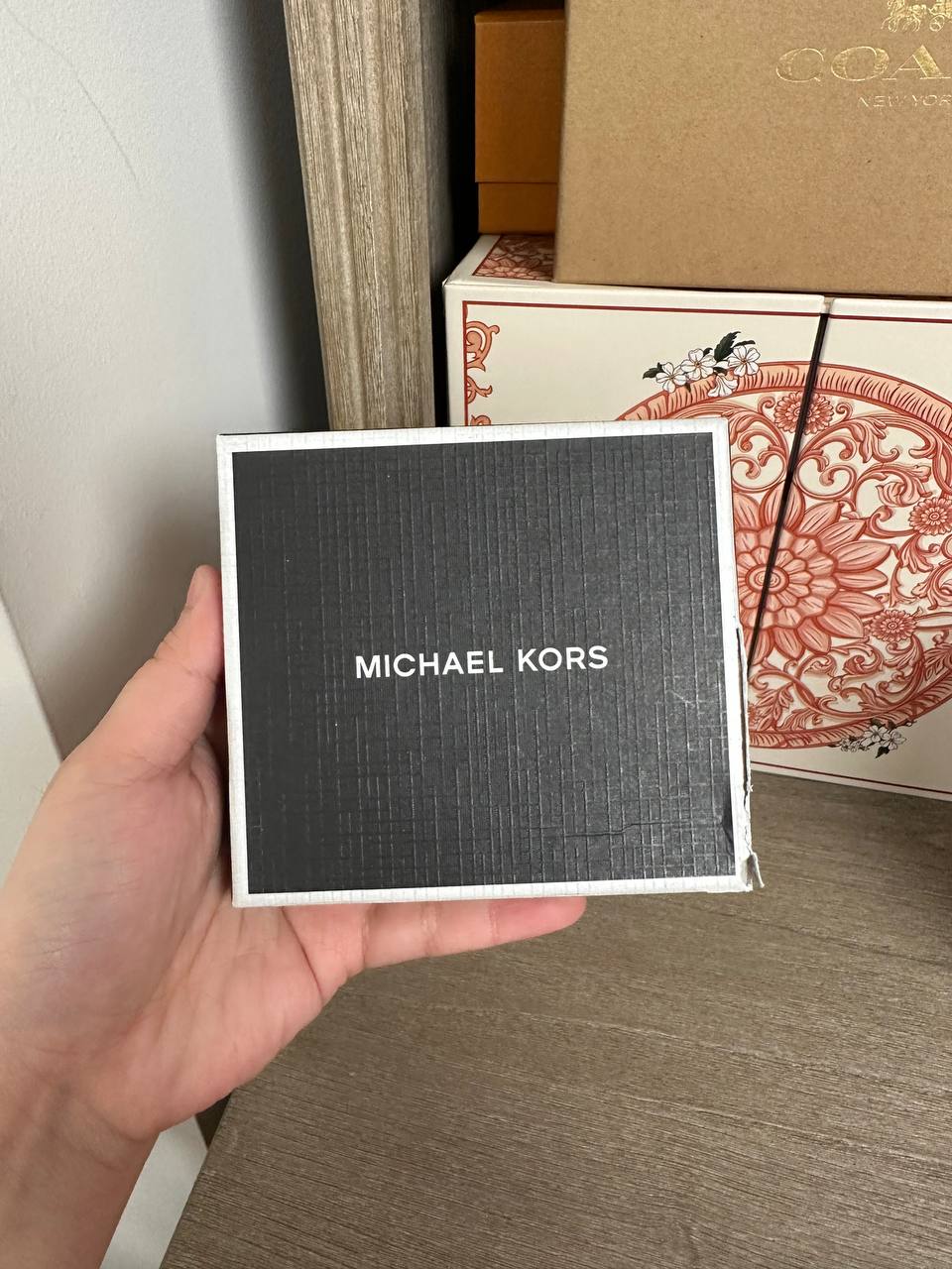Michael Kors for Men Gifting Money Clip CC Box Set Mini MK Logo PVC in Signature Brown/Black (37H9LGFD1B)