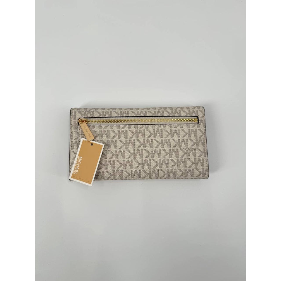 [INCOMING ETA END MARCH 2024] Michael Kors Jet Set Travel Large Trifold Wallet in Signature Vanilla (35F8GTVF3B)