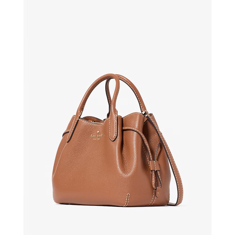[INCOMING ETA 30 DAYS] Kate Spade Dumpling Pick Stitch Small Triple Compartment Satchel in Warm Gingerbread (KM140)