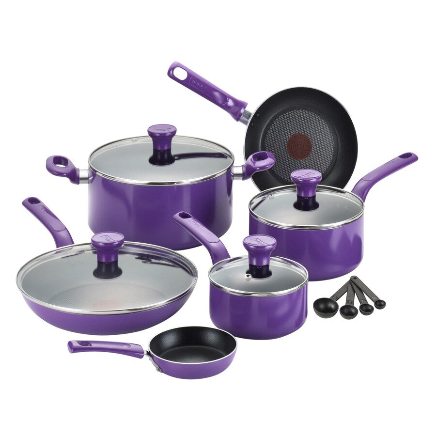 [READY STOCK MY] T-Fal Excite 14-Piece Nonstick Cookware Set in Purple
