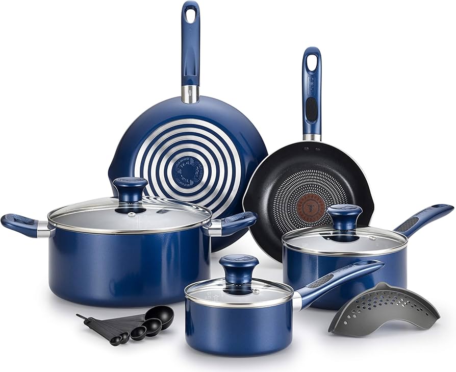 [READY STOCK ETA 7 DAYS] T-Fal Excite 14-Piece Nonstick Cookware Set in Blue