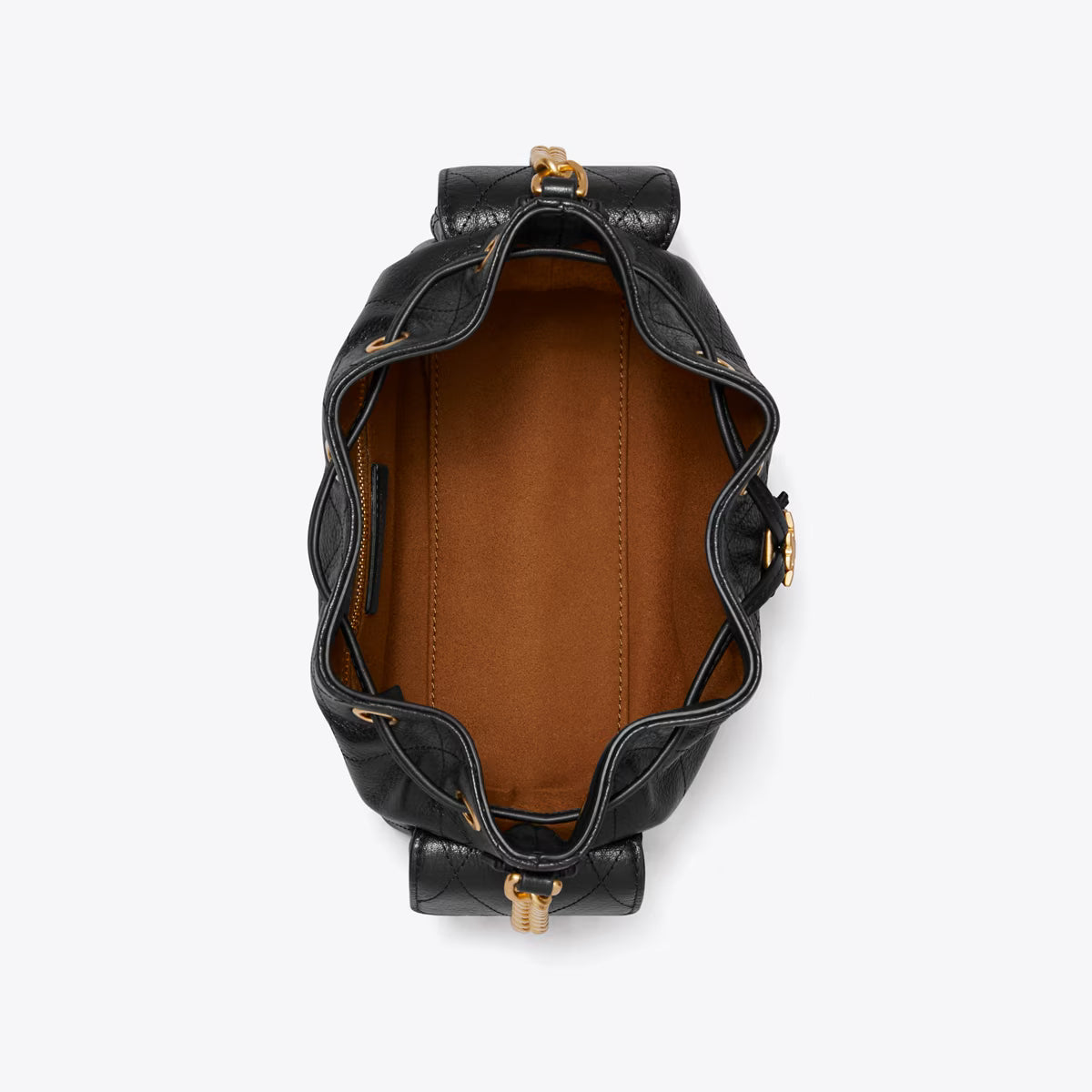 [WEB EXCLUSIVE][INCOMING ETA 30 DAYS] TORY BURCH MINI CHARLIE QUILTED DRAWSTRING SHOULDER BAG IN BLACK (192098)