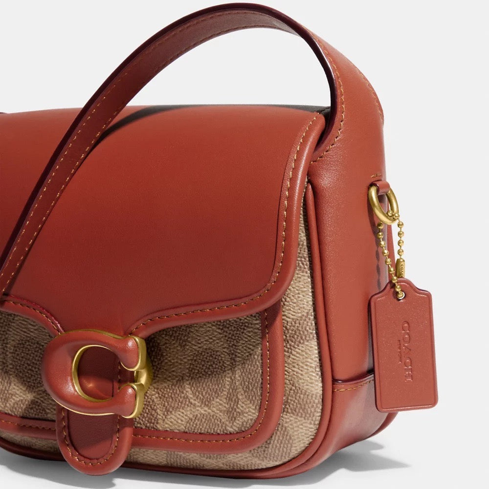 Coach Tabby Messenger 19 In Signature Canvas in Brass/Tan/Rust (CK019)