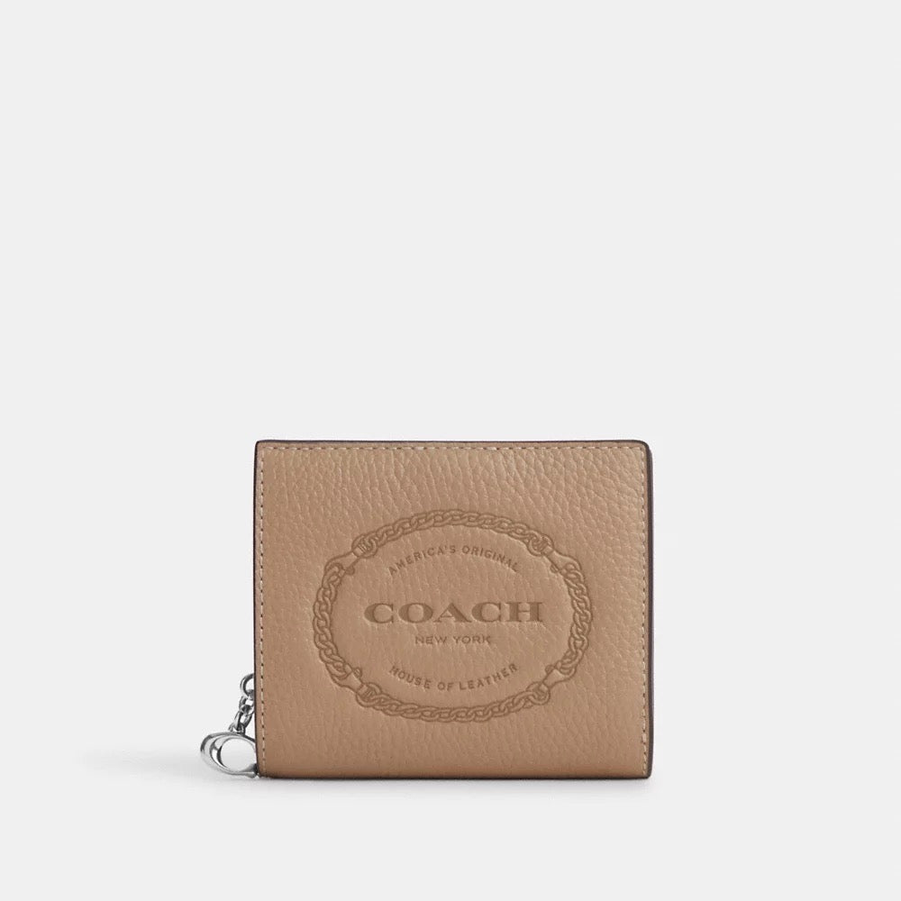 [INCOMING ETA END MARCH 2024] Coach Snap Wallet With Coach Heritage in Taupe (CM216)