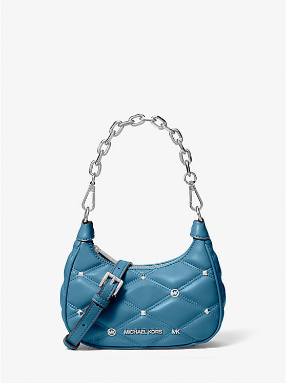 Michael Kors Cora Quilted Mini Zip Pouchette in Teal (35H3S4CC5U)