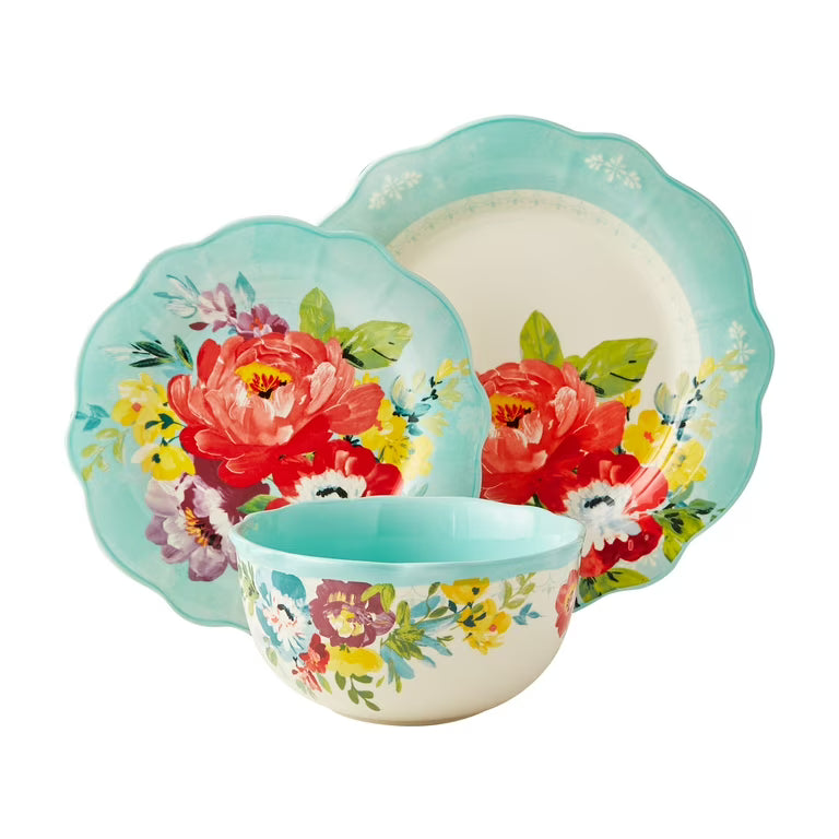 [READY STOCK ETA 7 DAYS] The Pioneer Woman Sweet Romance Blossom 12-Piece Dinnerware Set