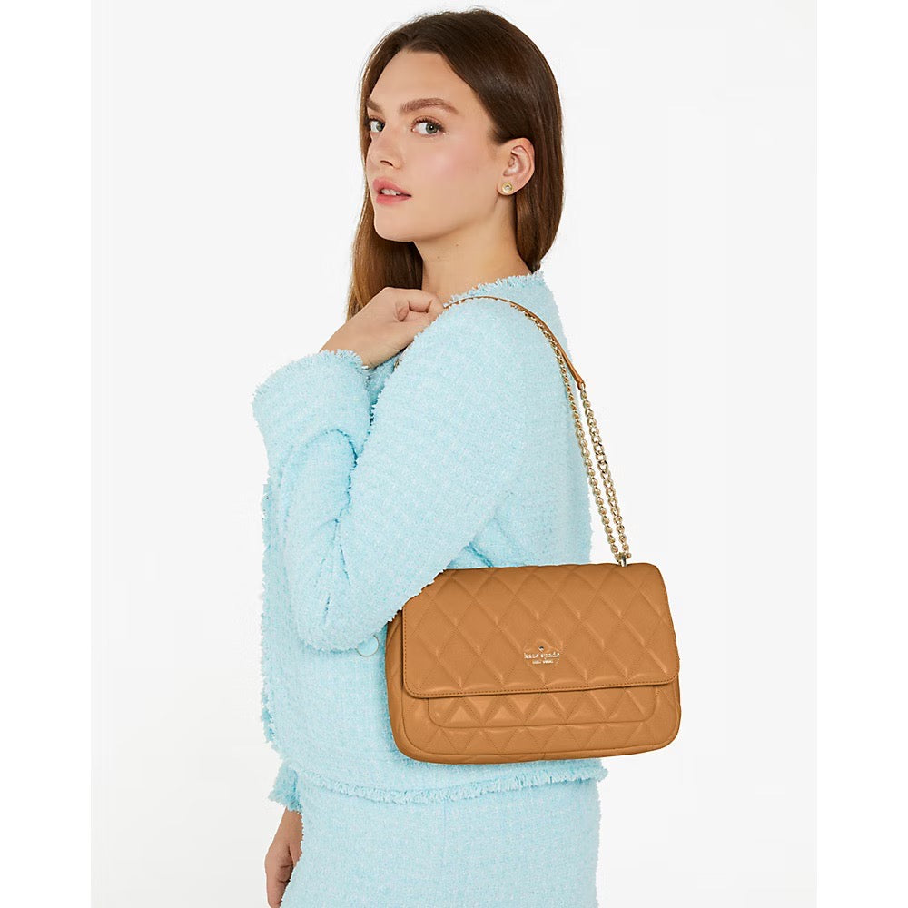 Kate Spade Carey Medium Flap Shoulder Bag in Tiramisu Multi (KG357)