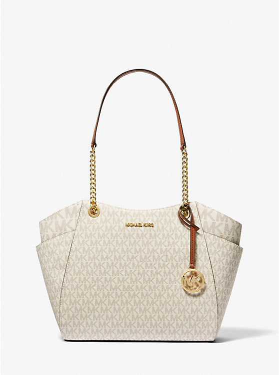 [READY STOCK MY] Michael Kors Jet Set Travel Large Chain Shoulder Tote in Vanilla (35S4GTVT3B)