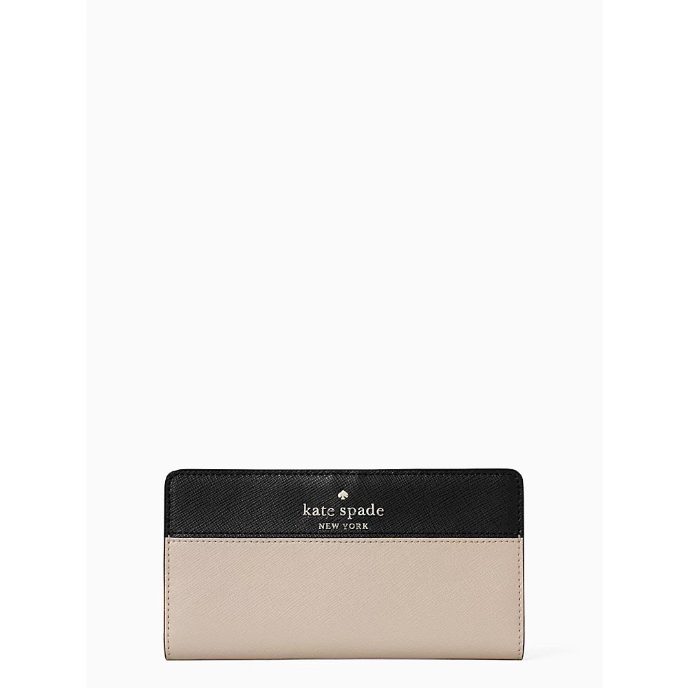 Kate Spade Staci Large Slim Bifold Wallet in Warm Beige Multi (WLR00122)