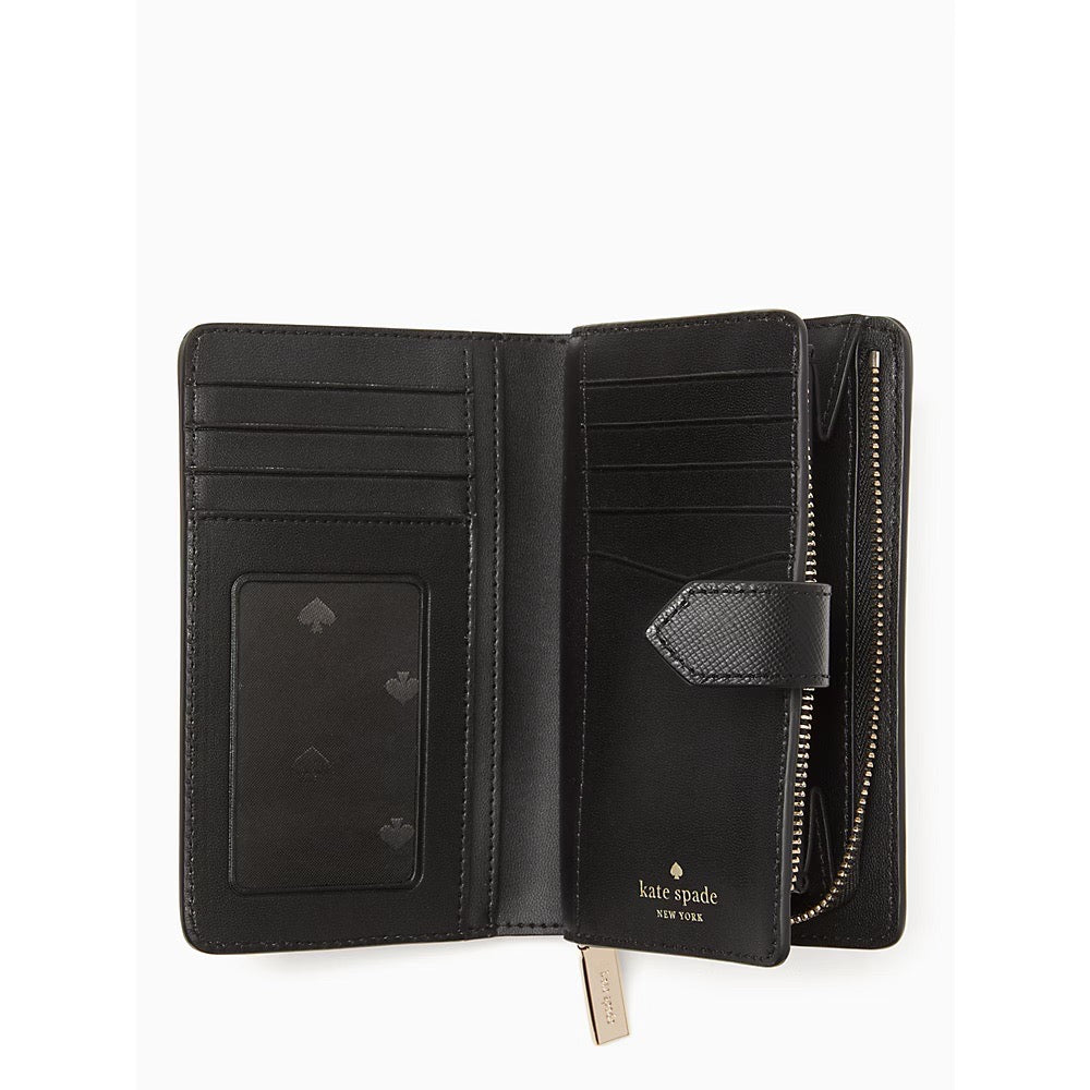 Kate Spade Staci Colorblock Medium Compact Bifold Wallet in Warm Beige Multi (WLR00124)