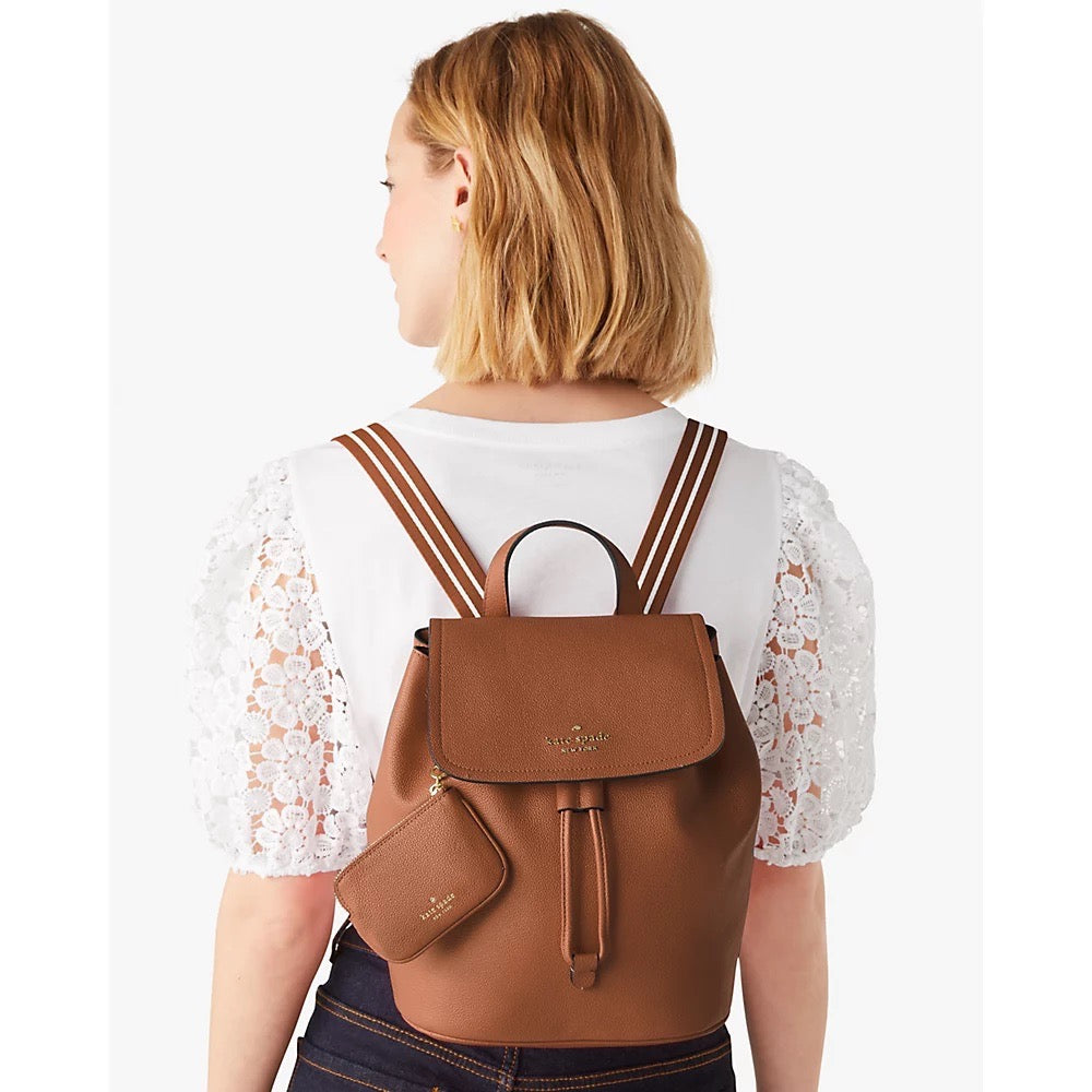 Kate Spade Rosie Medium Flap Backpack in Warm Ginger (KB714)