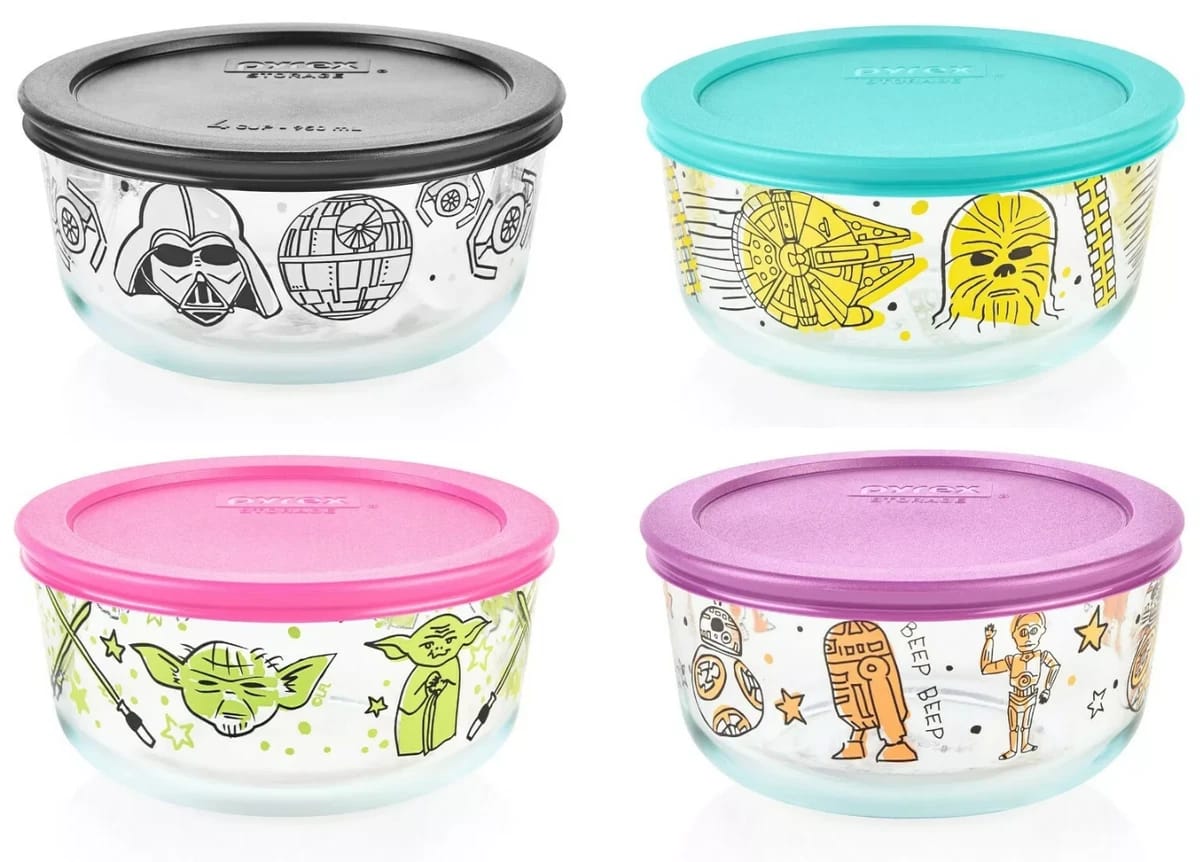 [READY STOCK MY] Pyrex Star Wars Decorated Glass Food Storage 8 pieces set