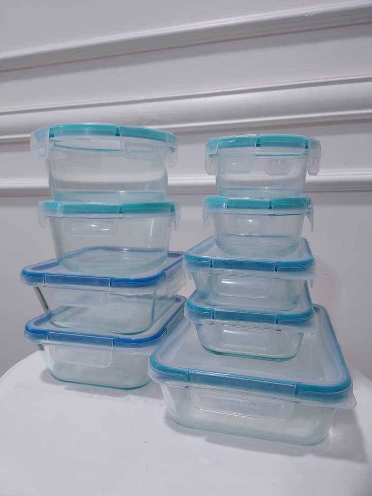 [READY STOCK MY] SNAPWARE PYREX PURE GLASS 18 PIECES