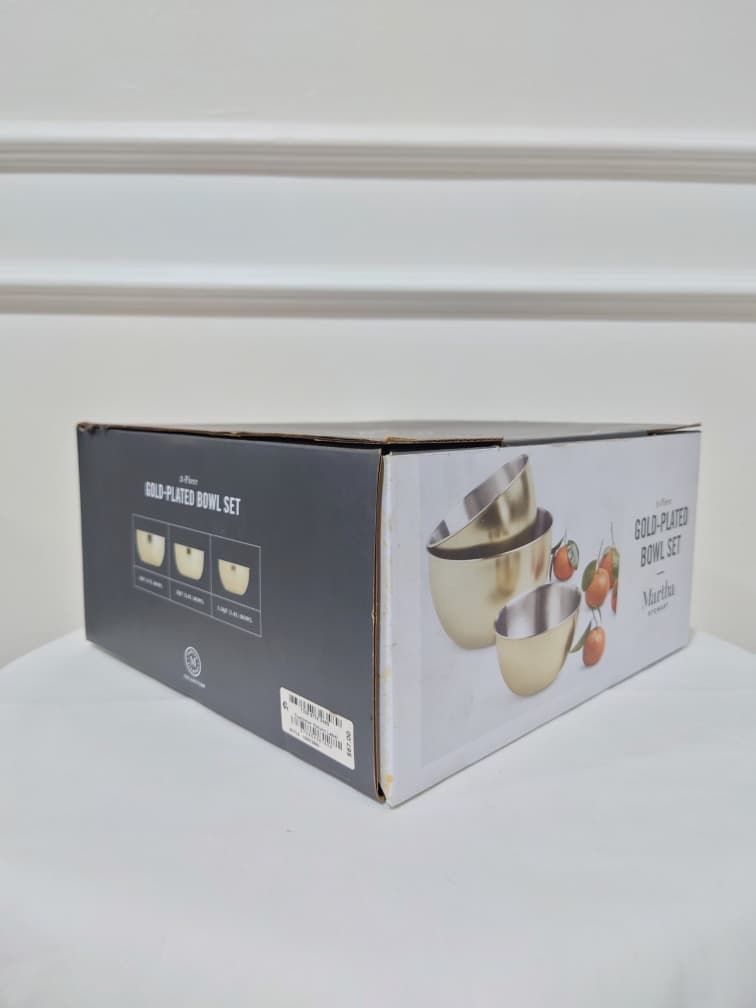 [READY STOCK MY] MARTHA STEWART GOLD PLATED BOWL SET 3 PIECES
