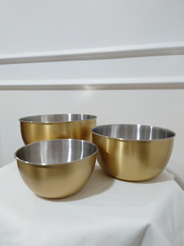 [READY STOCK MY] MARTHA STEWART GOLD PLATED BOWL SET 3 PIECES