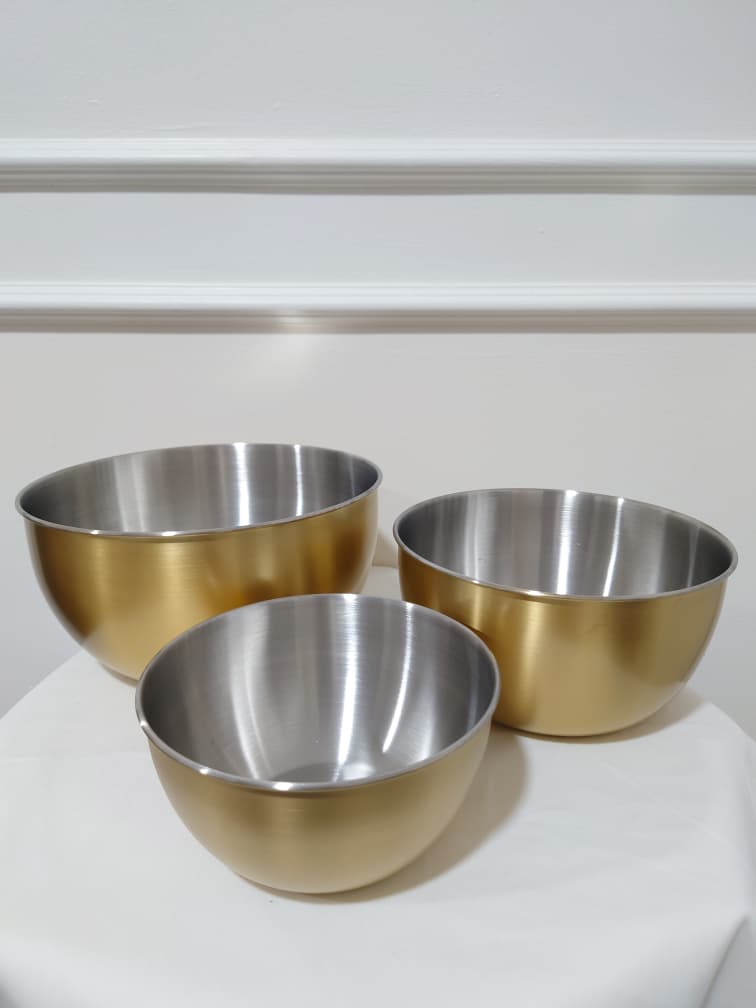 [READY STOCK MY] MARTHA STEWART GOLD PLATED BOWL SET 3 PIECES