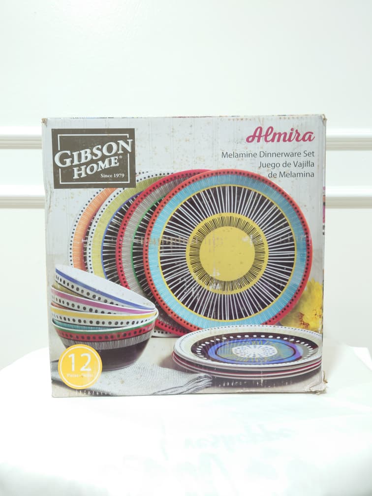[READY STOCK MY] GIBSON HOME MELAMINE DINNERWARE SET 12 PCS