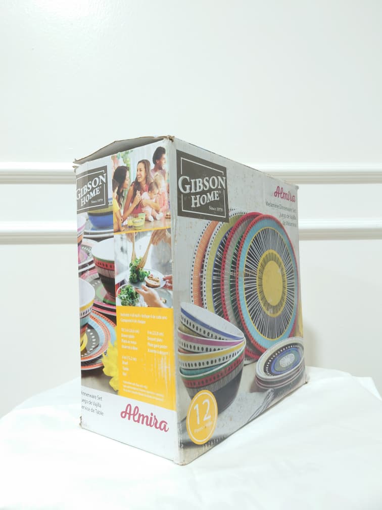 [READY STOCK MY] GIBSON HOME MELAMINE DINNERWARE SET 12 PCS