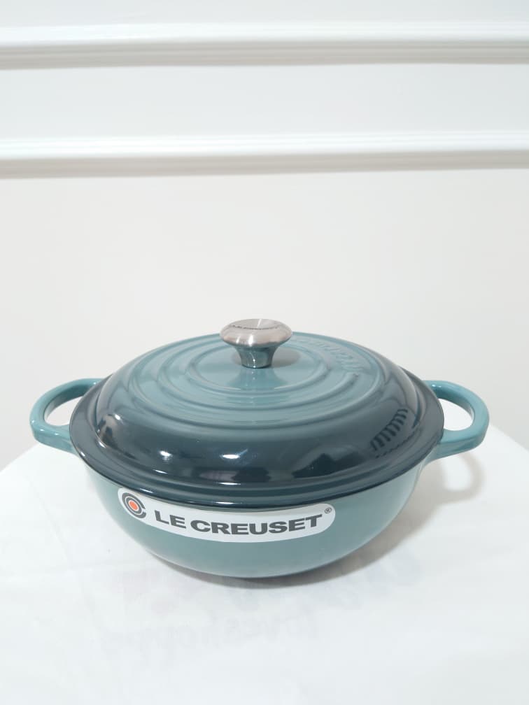 [READY STOCK MY] LE CREUSET SIGNATURE OCEAN SOUP POT WITH LID 2.5QT CAST IRON
