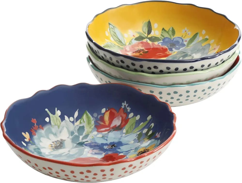 [READY STOCK MY] THE PIONEER WOMEN MELODY 4 PCS PASTA BOWL SET