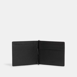 C0ACH Men Slim Money Clip Billfold Wallet in Black (CH090)