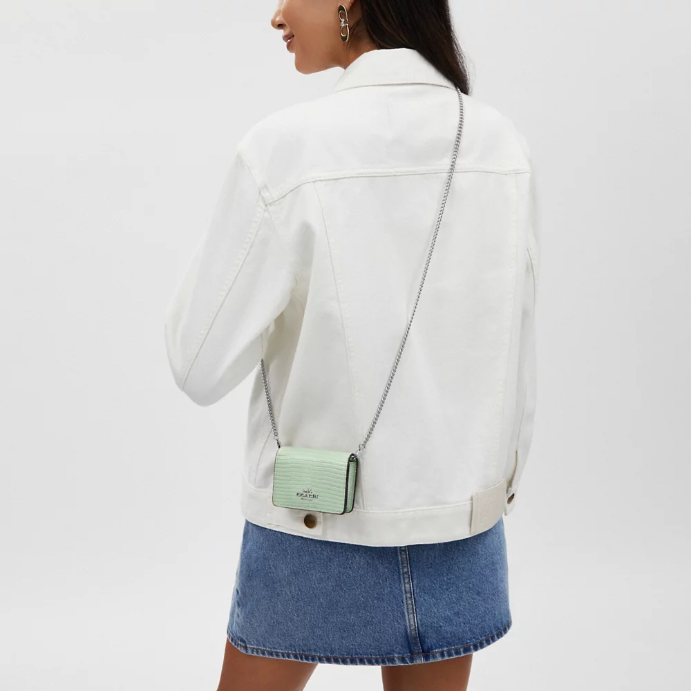 COACH Bag Malaysia COACH Mini Wallet On A Chain In Pale Green CR372