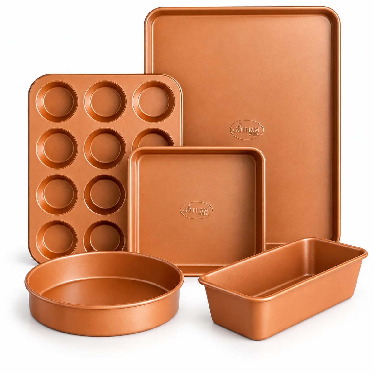 Gotham Steel 5-Piece Copper Nonstick Bakeware Set