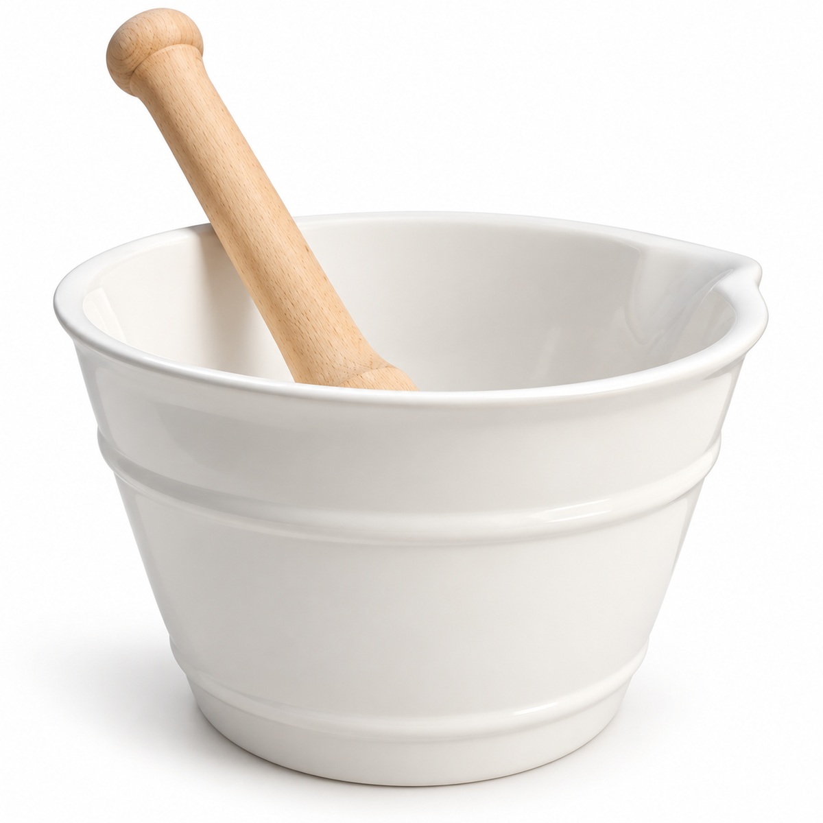 Martha Stewart Collection 42-Ounce Stoneware Mortar and Pestle Set – White