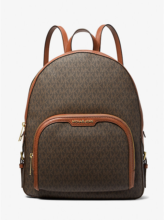 MK Jaycee Large Zip Pocket Backpack in Signature Brown (35S2G8TB7B)