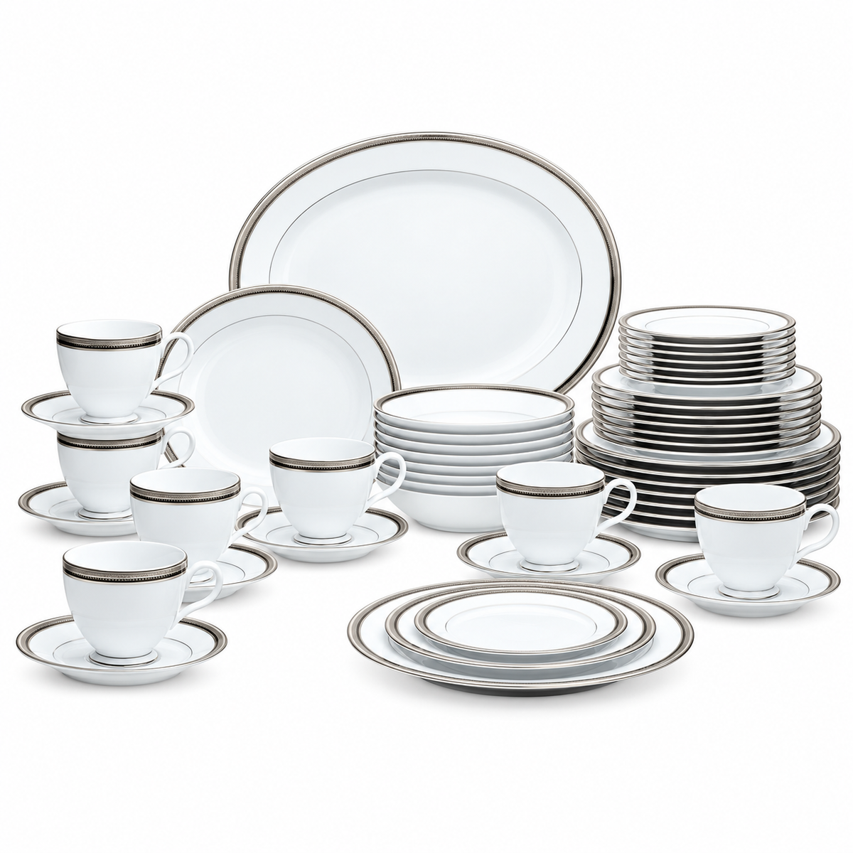 Noritake Austin Platinum 50-Piece Dinnerware Set – Service for 8