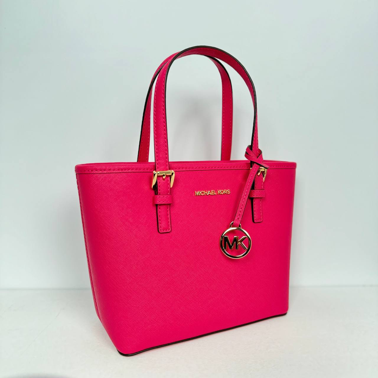 MK Jet Set Travel Extra-Small Carryall Convertible TZ Tote in Electric Pink (35T9GTVT0L)